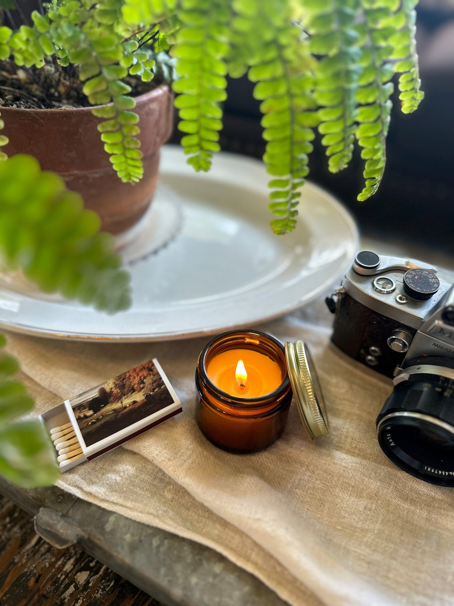 mini hand-poured beeswax candle | natural