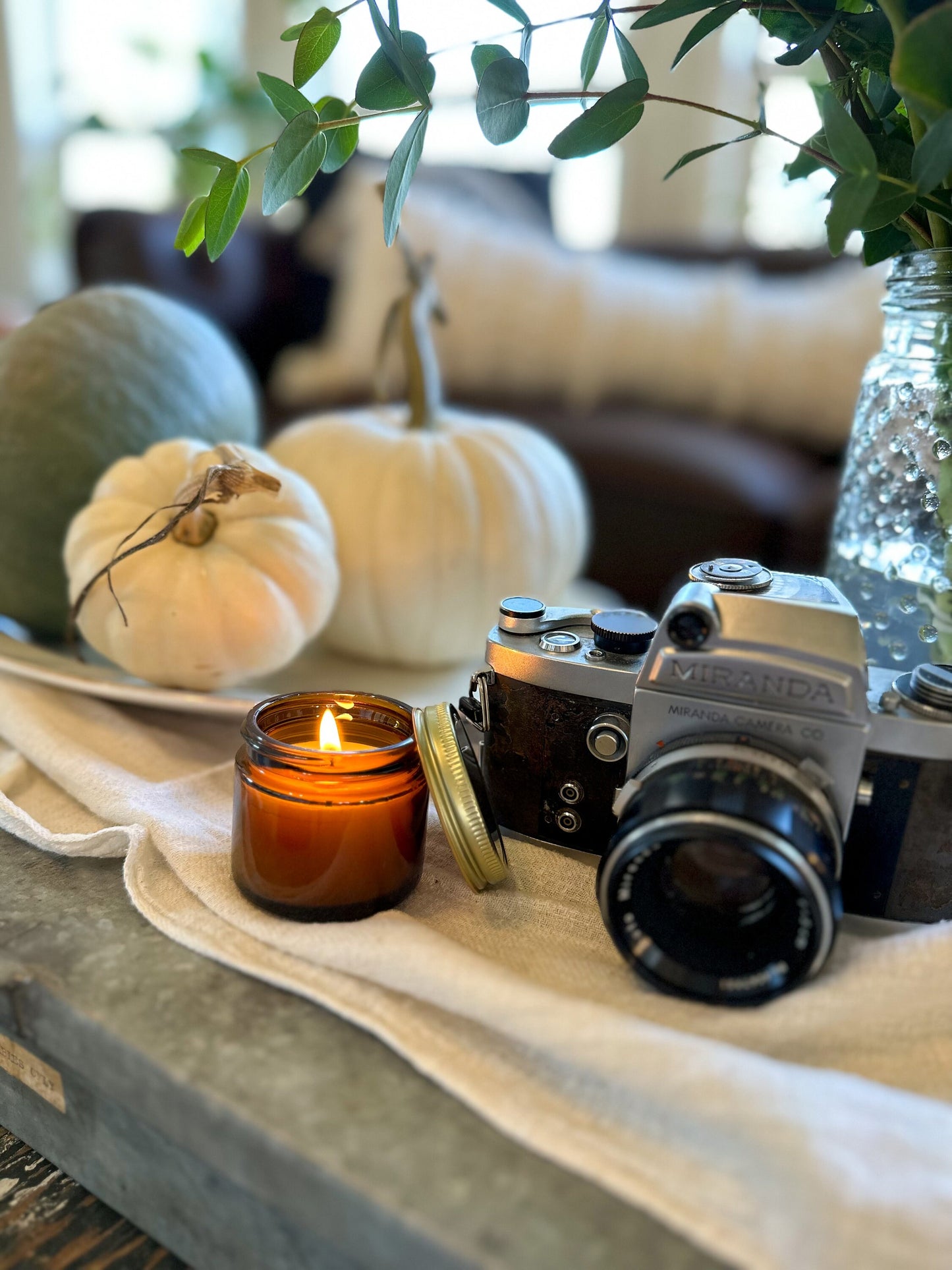 mini hand-poured beeswax candle | natural